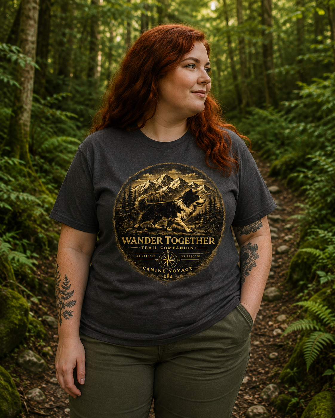 Wander Together T-Shirt — Border Collie
